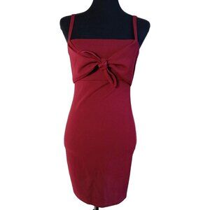 Blue Blush Tie Front Mini Dress Maroon sz M Cocktail Party Graduation Night Out